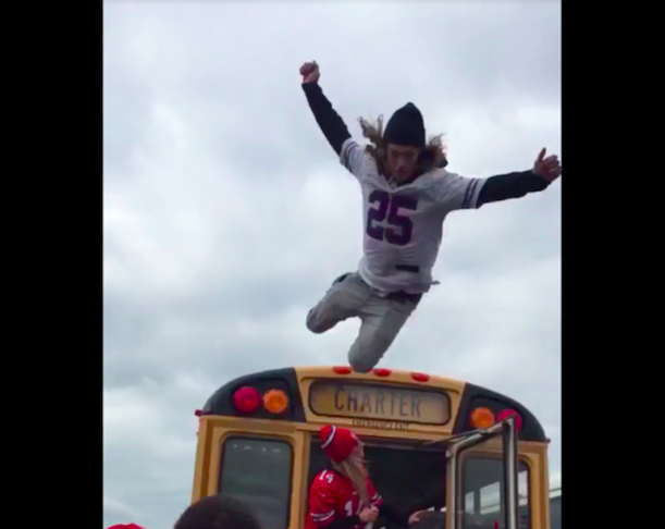 (VIDEO): Bills Mafia Was Back On Sunday, Flying Out Of Buses And Smashing Tables