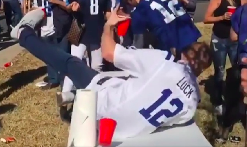 (VIDEO): Colts Fan Power Jumps Through Table