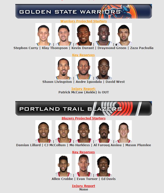 Warriors Head Up to Portland