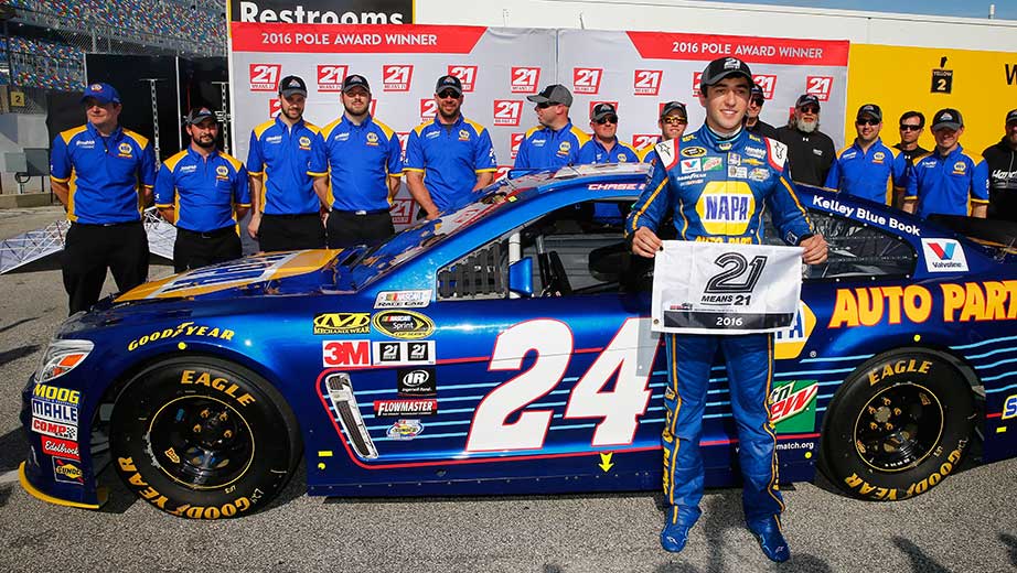 Chase Elliot Youngest Driver To Win Daytona 500 Pole