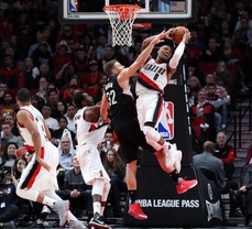 Blake Griffin Chasedown Block Los Angeles Clippers Vs Portland Trailblazers NBA Basketball