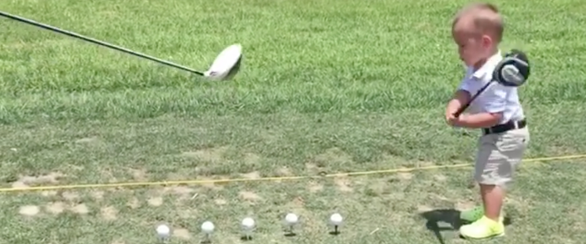 1 Year old has a Better Golf Swing Than Most Adults [VIDEO]