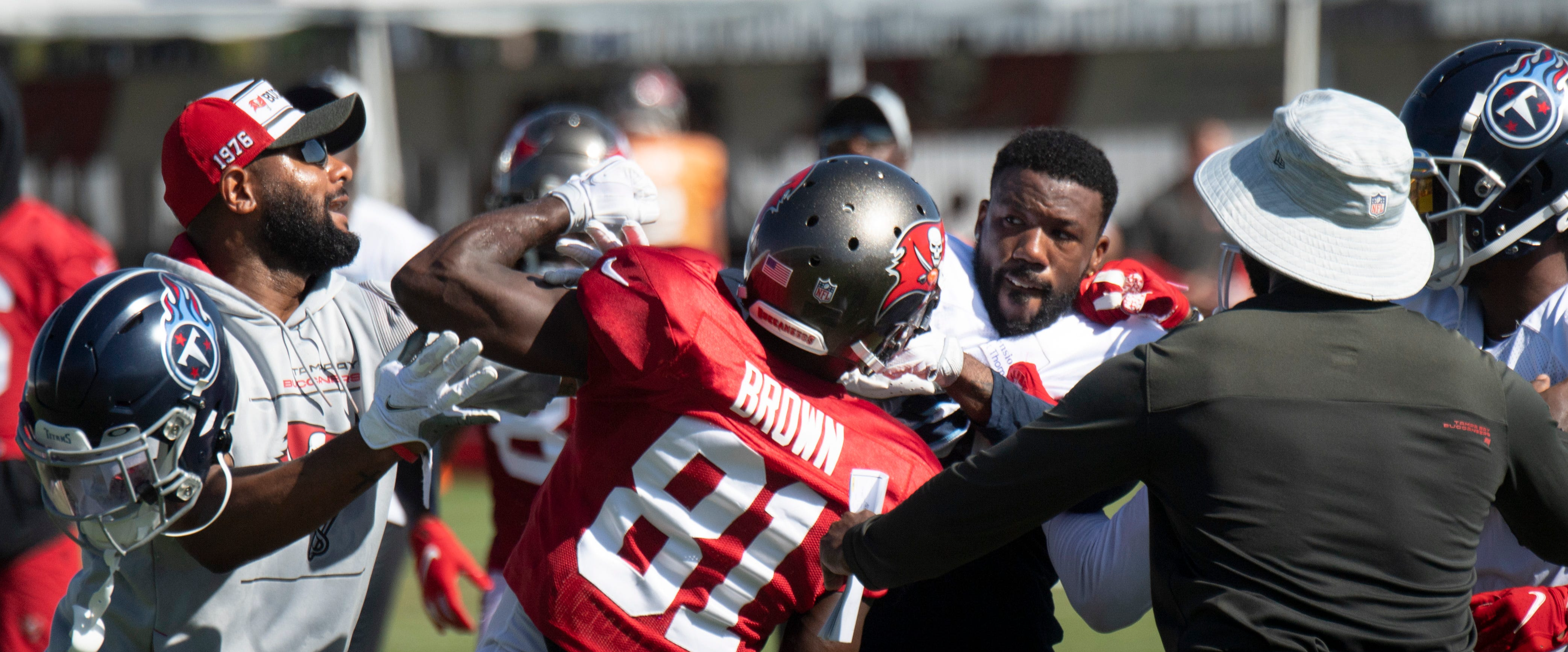 Titans: Tempers flare at joint practice as Antonio Brown throws punches