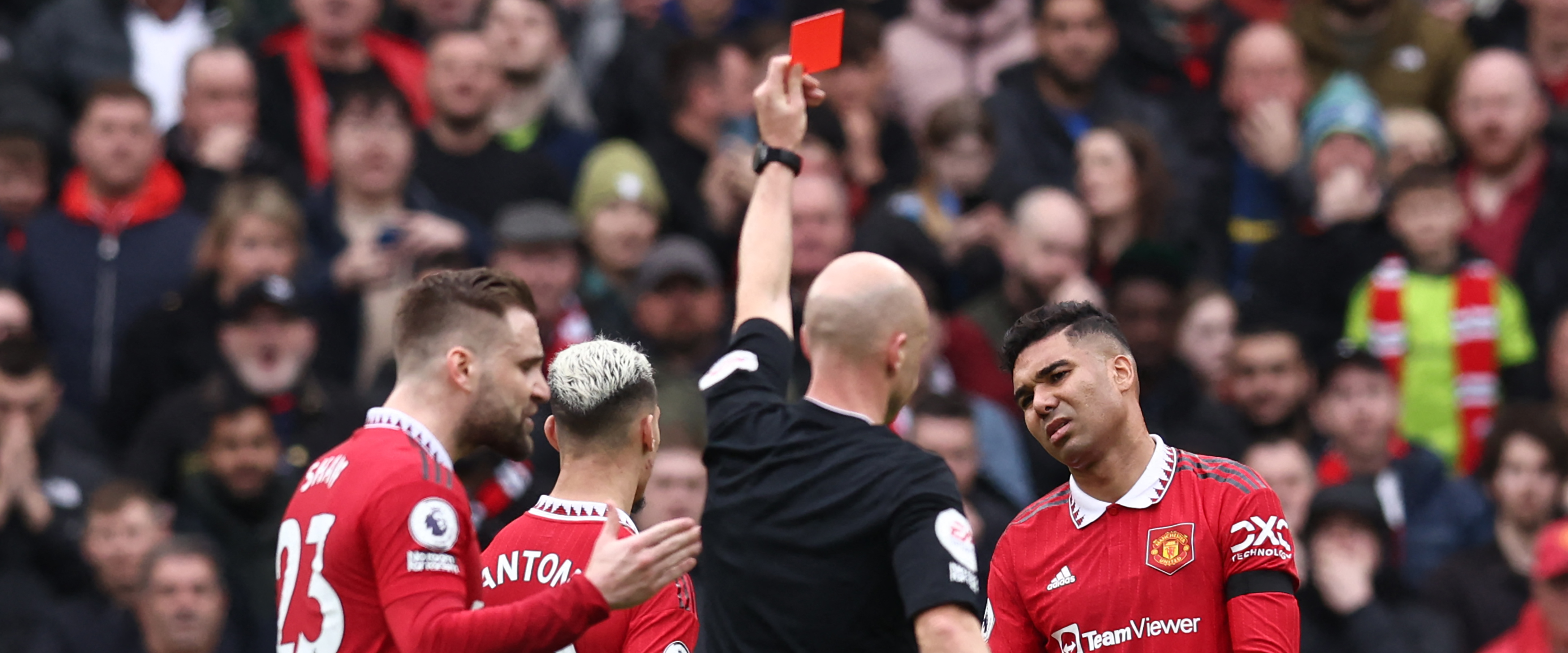 Premier League red cards are up four times compared to last season!